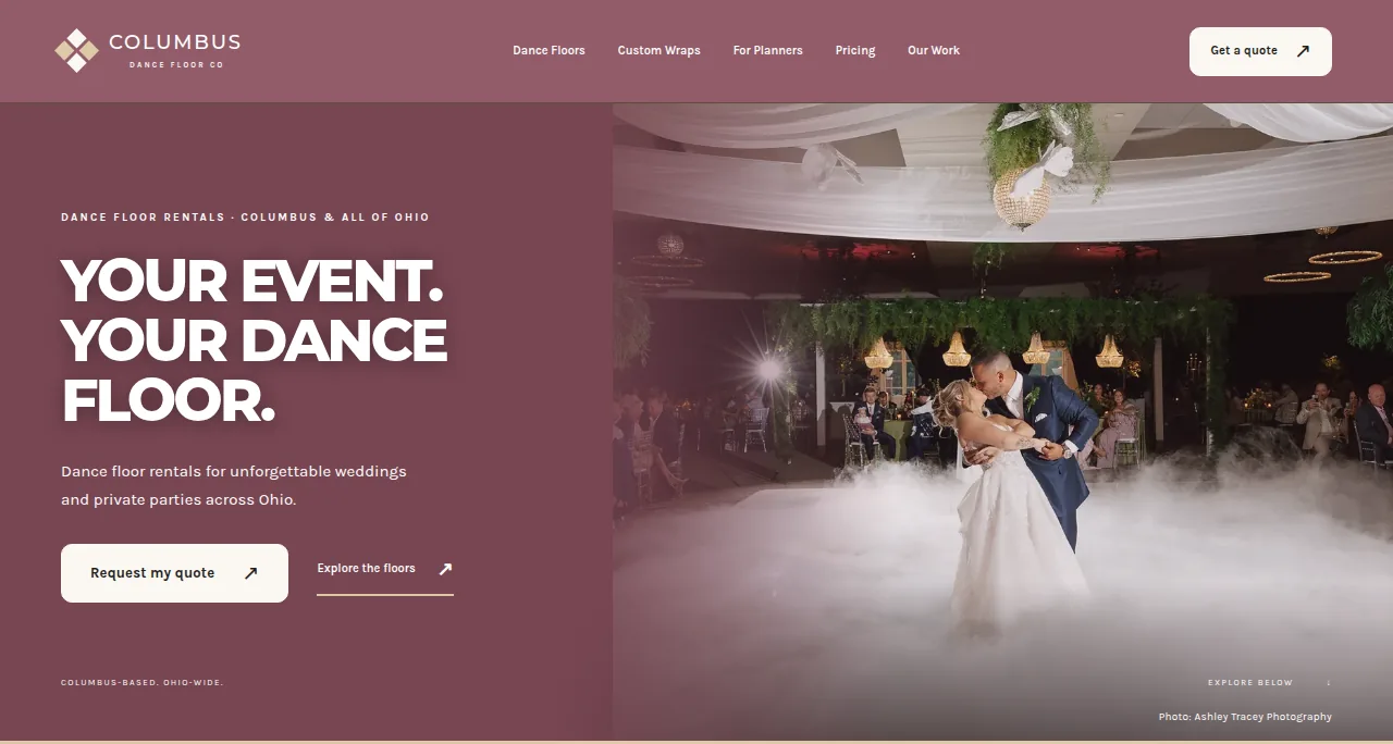 Dusty Rose Romance: preview of the actual homepage header